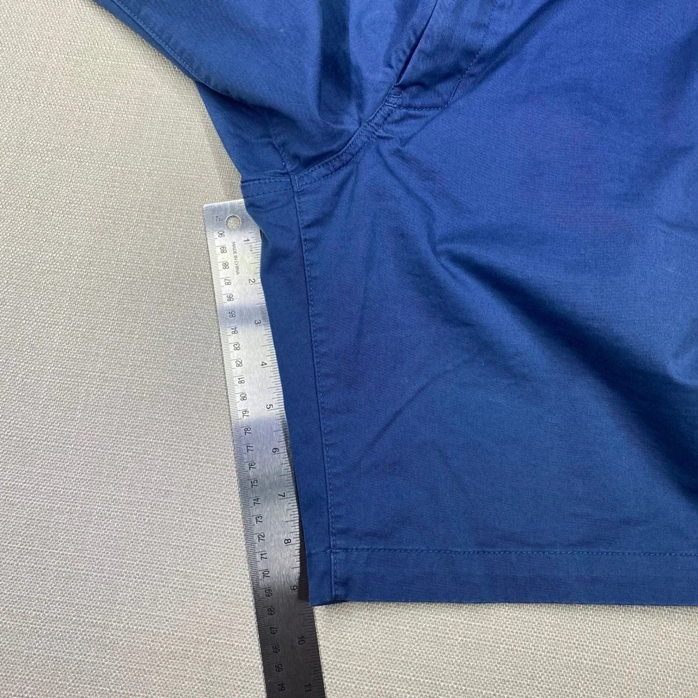 The North Face Mens Blue Chino Shorts Size 36 Regular Flat Front Cotton Twill